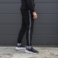 Спортивные штаны утепленные в стиле Kappa (Каппа) черные