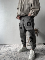 Джинси дтф чоловічі стильні карго сірого кольору