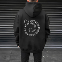 Худі чорне з ДТФ на флісі (оверсайз) | 78-526