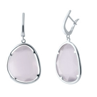 Серебряные серьги CatalogSilver с кошачьим глазом (2022701)