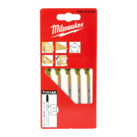 Полотна для лобзиків T101AO MILWAUKEE, 50х1,35мм, (5шт), (фігурний різ, деревина)