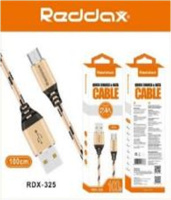 Кабель USB/TYPE-C REDDAX RDX-325 круглий тканинний GRAY (1 м)