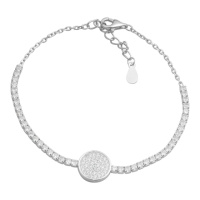 Серебряный браслет CatalogSilver с фианитами, вес изделия 3,86 гр (2186946) 1720 размер