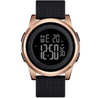 Чоловічий електронний годинник Skmei 1502RG Rose Gold з підсвічуванням та календарем