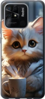 Чехол на Xiaomi Redmi 10C White cat 5646u-2591