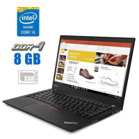 Ультрабук Lenovo ThinkPad T490s / 14« (1920x1080) IPS / Intel Core i5-8265U (4 (8) ядра по 1.6 - 3.9 GHz) / 8 GB DDR4 / 240 GB SSD / Intel UHD...