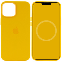 Чохол для Apple iPhone 12 Pro / 12 (6.1«») - Silicone case (AAA) full with Magsafe and Animation (Жовтий / Sunflower) - купити в SmartEra.ua