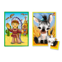 Развивающие мягкие пазлы А5 «Индианец и зебра» VT1103-46 на украинском