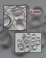 Соединительные колечки «двойные» . Размер - 8 мм. Упаковка - 5 грамм(прим.38 шт). Цвет серебро