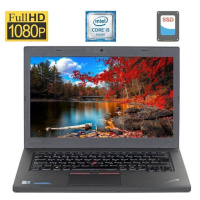 Ноутбук Lenovo ThinkPad T460 / 14« (1920x1080) IPS / Intel Core i5-6300U (2 (4) ядра по 2.4 - 3.0 GHz) / 8 GB DDR3 / 128 GB SSD / Intel HD Graphics