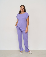 Жіночий однотонний комплект зі штанами, Plus Size - Бамбук   L, XL, 2XL