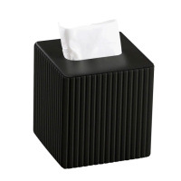 Салфетница из эко кожи квадратная 13х13х14.5 см органайзер для салфеток на стол, Черный HP-3-201B