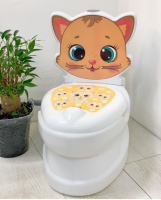 Дитячий горщик - унітаз зі звуковими ефектами, знімний горщик, тримач для паперу, «Кошеня»