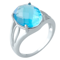 Серебряное кольцо CatalogSilver с аквамарином nano, вес изделия 5,43 гр (1997420) 18 размер