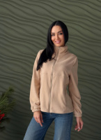 Флісова жіноча кофта на блискавці Jacket« | Норма та батал Бежевий, 42-44