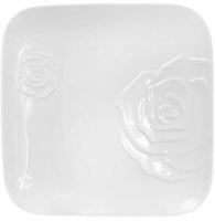 Набор 2 фарфоровые подставные тарелки «White Rose» 30x30см (белый фарфор)