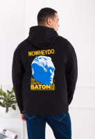 Чоловіча чорна вітрівка з капюшоном