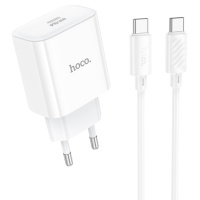 Набор СЗУ 110-240V HOCO C76A Pro+ кабель Type-C, USB-C, PD30W, кабель 1м, White, Box