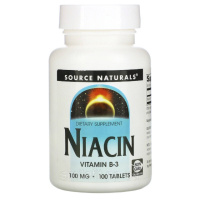 Ніацин, Вітамін В3, 100 мг, Niacin, Source Naturals, 100 таблеток