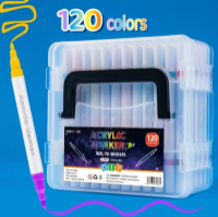 Набір двосторонніх акрилових маркерів Acrylic Marker (60 шт., 120 кольорів) у прозорому боксі (MAP-06)