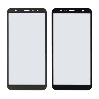 Стекло тачскрина с OCA плёнкой для Samsung J415/ J610 Galaxy J4 Plus/ J6 Plus (2018) чёрное с олеофобным покрытием, закалённое