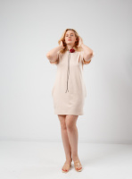 Літня сукня з кишенями «Nirvana» оптом та по дропшипінгу | Норма і батал Бежевий, 50-52