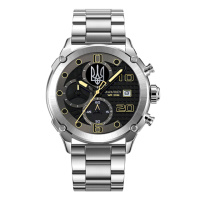 Годинник наручний Awarder 016 Тризуб Silver-Black Steel сріблястий із чорним циферблатом
