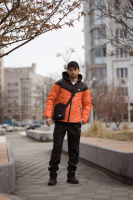 Комплект чоловічий: куртка Active TNF чорно-памарачева + штани TNF чорні.  Барсетка TNF у подарунок!  (1933623864)