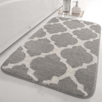 Коврик для ванной комнаты и душа коврик для ног в душевую,микрофибра,атискользящий c узором 40х60 см,серый