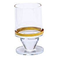 Подсвечник стеклянный на ножке с золотой окантовкой 6×10 см подсвечник бокал декоративный прозрачный HP-4-32S