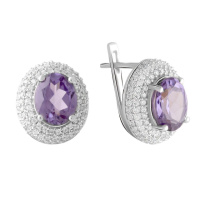 Срібні сережки SilverBreeze з олександритом 9.22ct (1454282)