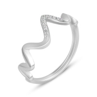 Серебряное кольцо CatalogSilver с фианитами, вес изделия 1,34 гр (2134787) 18 размер