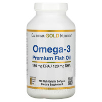 Риб'ячий жир преміум-класу з Омега-3, 180 EPA /120 DHA, Omega-3 Premium Fish Oil, California Gold Nutrition, 240 желатинових
