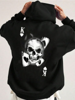 Стильне чорне чоловіче оверсайз худі з модним дизайном