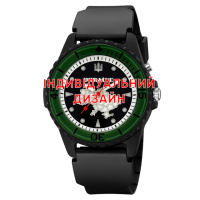 Наручний годинник Awarder 031 Black-Green Індивідуальний дизайн тактичний з водозахистом 5 ATM