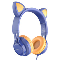 Навушники з вушками Hoco W36 Cat ear, Midnight Blue - купити в SmartEra.ua