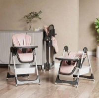 Стільчик для годування Toti 2в1 S-19225 рожевий – дитячий регульований стільчик трансформер з PU оббивкою, підносом і ре