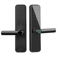 Смарт замок кодовый умный дверной KHS-N8 с отпечатком пальца и ключ-картой ,черный