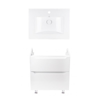 Комплект Qtap тумба підлогова Scorpio 600х825х460 мм White + раковина урізна Albatross QT71SC43951