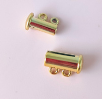 Замок магнитный. Размер - 6*15мм. На 2 линии. Цвет - лимонное золото.