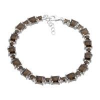 Серебряный браслет CatalogSilver с натуральным раухтопазом (дымчатым кварцем), вес изделия 9,81 гр (2181644) 1720 размер