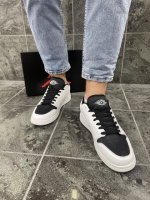 Кроссовки Nike Air Jordan 1 low, белые с чёрным носком