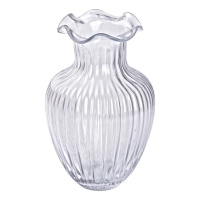 Ваза декоративна Small Wave скляна 24.5 см, прозора