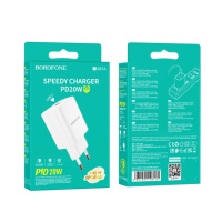 Мережевий Зарядний Пристрій Borofone BA81A 1USB-C PD/QC 20W Мятая упаковка