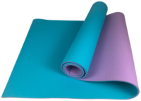 Коврик для йоги и фитнеса EasyFit TPE+TC 6 мм двухслойный мятный-фиолетовый