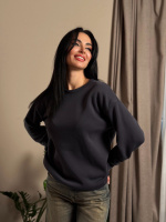 Базовий однотонний світшот «Stand» оптом | Батал Графіт, 50-52