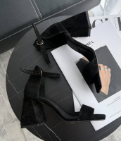 Жіночі босоніжки на підборах натуральний замш (36-40)