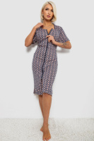 Халат жіночий на блискавці з принтом, колір синьо-пудровий, 257R1030-8