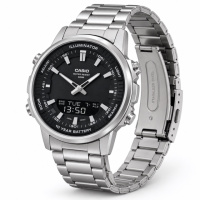 Чоловічий годинник Casio AMW-880D-1A — класичний дизайн, сталевий браслет та комбінований циферблат