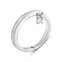Серебряное кольцо CatalogSilver с фианитами, вес изделия 2,38 гр (2138563) 16.5 размер